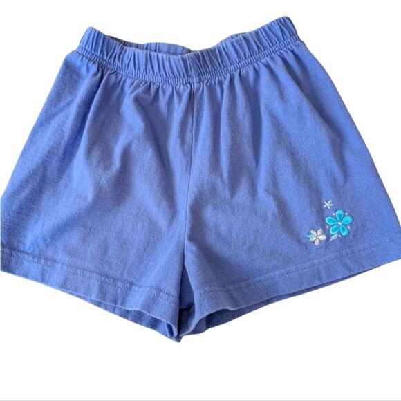 Girls 90s Vintage Purple Floral Embroidered Healthtex Shorts 6X - Picture 1 of 5